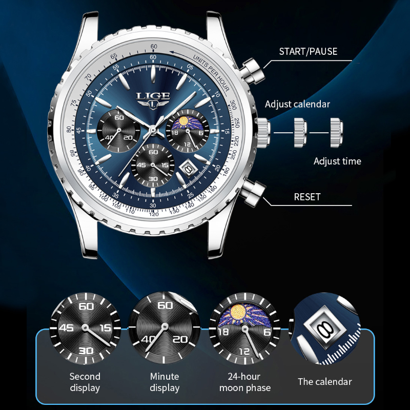 LIGE-reloj analógico de acero  - Luxury Watch Investment reseña y precio